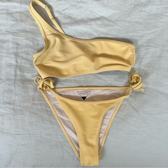 PacSun Other - Free with bundle 2+ Pacsun one shoulder ribbed yellow bikini